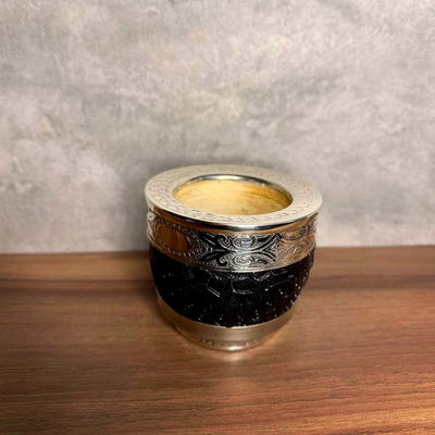 Mate Imperial ROMA EXCLUSIVO, Virola Alpaca, Cuero TALLADO - Modelo 23