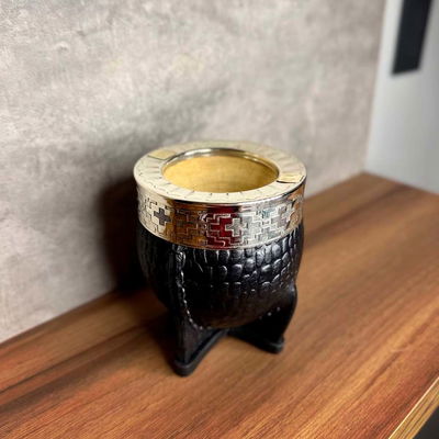 Mate Imperial PREMIUM, Virola Alpaca, Apliques, Cuero CROCCO - Modelo 4