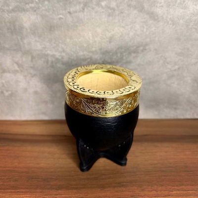 Mate Imperial PREMIUM, Virola Bronce, Cuero LISO - Modelo 3