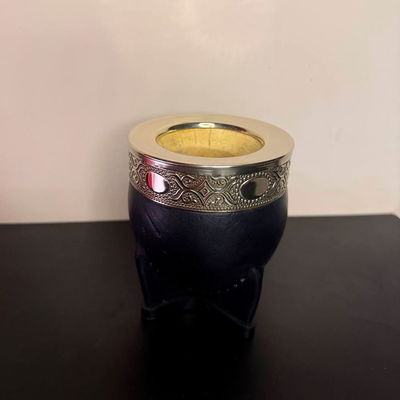 Mate Imperial PREMIUM, Virola Alpaca, Cuero LISO - Modelo 5