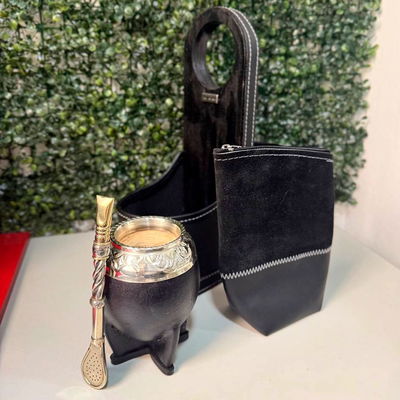 PROMO 33 - Mate Torpedo, Canasta CHARRÚA, Bombillón + Yerbera 100% CUERO de REGALO