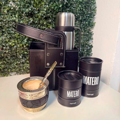 PROMO 31 - Mate Imperial, Termo, Set Latas, Bombill贸n + Canasta Matera ECO Cuero de REGALO