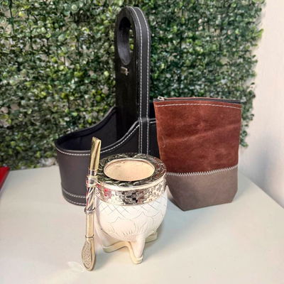 COMBO 198 - Mate Imperial, Canasta CHARRÚA, Yerbera y Bombillón