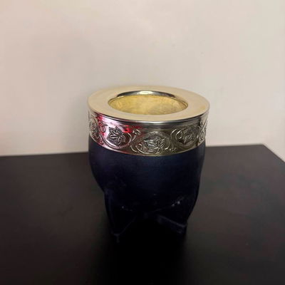 Mate Imperial PREMIUM, Virola Alpaca, Cuero LISO - Modelo 3