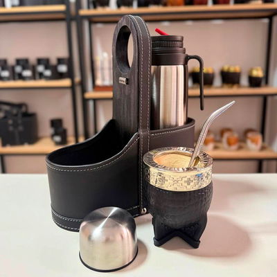 COMBO 214 - Mate Imperial, Canasta CHARRÚA, Termo y Bombilla