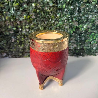 Mate Imperial EXCLUSIVO, Virola Bronce, Cuero LABRADO, Base y Bolitas en Bronce - Modelo 3