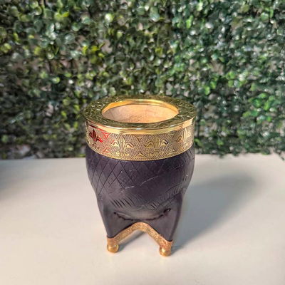 Mate Imperial EXCLUSIVO, Virola Bronce, Cuero LABRADO, Base y Bolitas Bronce - Modelo 10