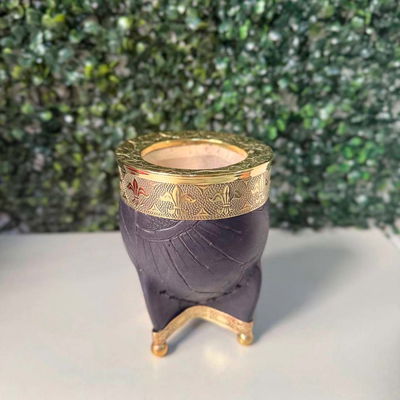 Mate Imperial EXCLUSIVO, Virola Bronce, Cuero LABRADO, Base y Bolitas en Bronce - Modelo 1