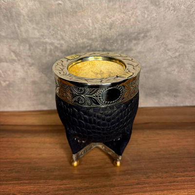 Mate Imperial PREMIUM, Virola Alpaca, Apliques, Cuero CROCCO, Base - Modelo 3