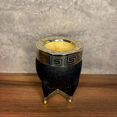 Mate Imperial PREMIUM, Virola Alpaca, Apliques, Cuero CROCCO, Base - Modelo 4