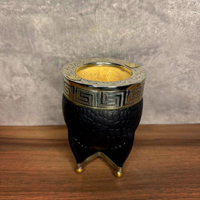 Mate Imperial PREMIUM, Virola Alpaca, Apliques, Cuero CROCCO, Base - Modelo 1