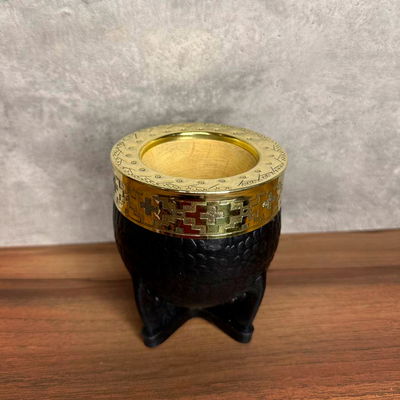 Mate Imperial PREMIUM, Virola Bronce, Cuero CROCCO - Modelo 3