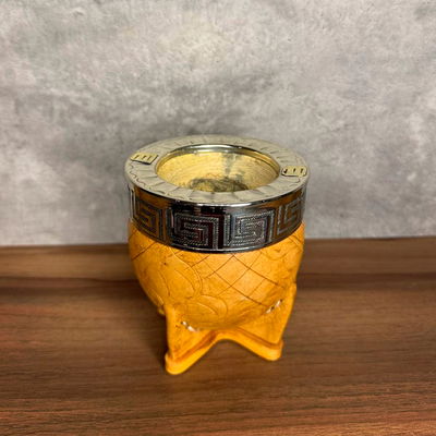 Mate Imperial PREMIUM, Virola Alpaca, Apliques, Cuero Labrado - Modelo 25