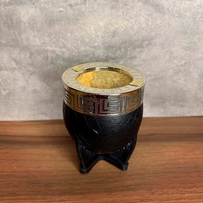 Mate Imperial PREMIUM, Virola Alpaca, Apliques, Cuero Labrado - Modelo 27