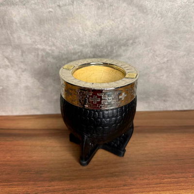 Mate Imperial PREMIUM, Virola Alpaca, Apliques, Cuero CROCCO - Modelo 4