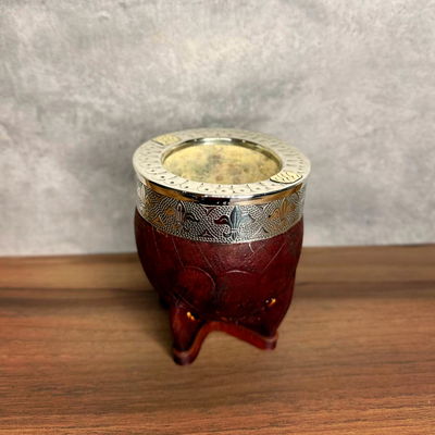 Mate Imperial PREMIUM, Virola Alpaca, Apliques, Cuero Labrado - Modelo 29