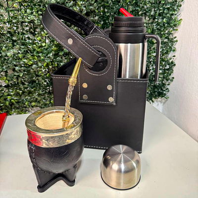 COMBO 1 - Mate Imperial, Termo, Matera ECO Cuero y Bombillón.