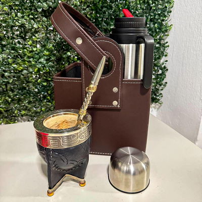COMBO 17 - Mate Imperial, Termo, Matera ECO Cuero y Bombillón