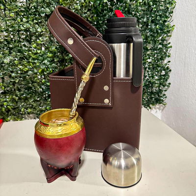 COMBO 16 - Mate Torpedo, Termo, Matera ECO Cuero y Bombillón