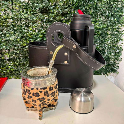 COMBO 59 - Mate Imperial ANIMAL PRINT, Termo, Matera OVAL y Bombillón.