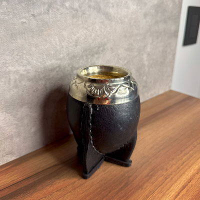Mate Torpedo JOYERO, Virola Alpaca, Cuero LISO. - Modelo 5