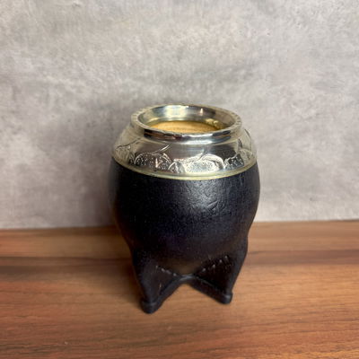 Mate Torpedo JOYERO, Virola Alpaca, Cuero LISO. - Modelo 2