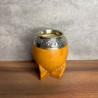 Mate Torpedo JOYERO, Virola Alpaca, Cuero LISO. - Modelo 6