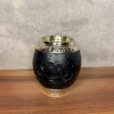 Mate Torpedo ROMA EXCLUSIVO, Alpaca, Cuero TALLADO, Base Alpaca - Modelo 4