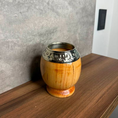 Mate Torpedo ALGARROBO, Virola Alpaca. Modelo 1
