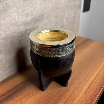 Mate Imperial PREMIUM, Virola Alpaca, Cuero LISO - Modelo 7