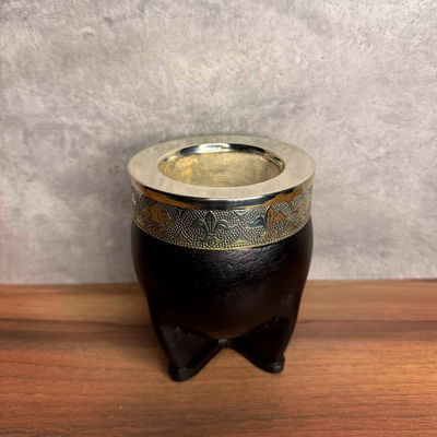 Mate Imperial PREMIUM, Virola Alpaca, Cuero LISO - Modelo 9