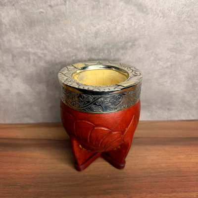 Mate Imperial PREMIUM, Virola Alpaca, Apliques, Cuero Labrado - Modelo 20