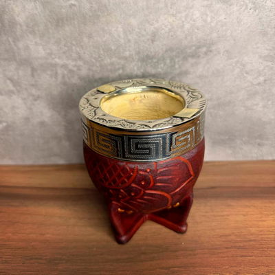 Mate Imperial PREMIUM, Virola Alpaca, Apliques, Cuero Labrado - Modelo 22