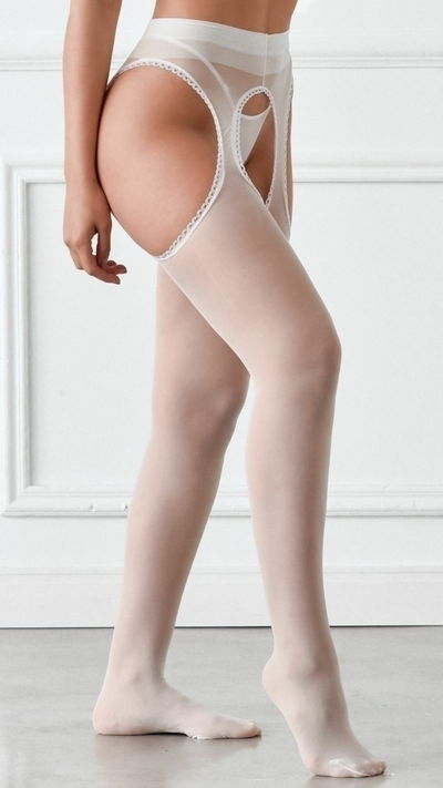 Pantyportaligas liso blanco 