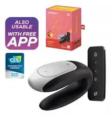 Double fun vibrador con control remoto para parejas y carga USB