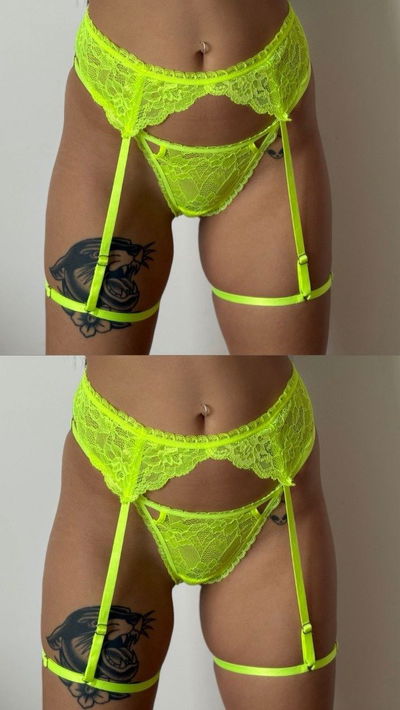 Liguero puntilla fluo + less