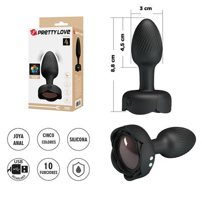 Plug Anal con luces led y vibraciónes potente