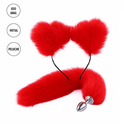 Plug Anal + orejitas rojo