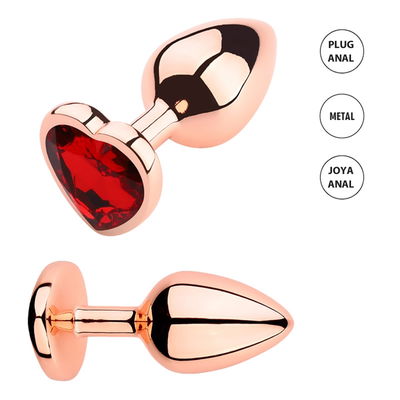 Plug Anal S corazón rose gold