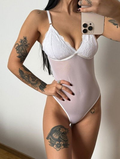 Body tul y puntilla blanco 