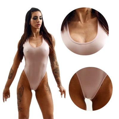 Body de vinilo cerrado Rosa