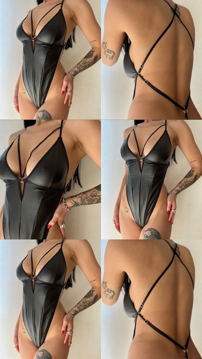 Body hilo engomado negro