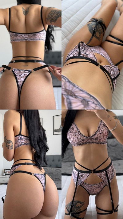 Conjunto de tres piezas rosa