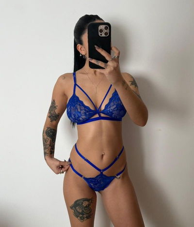 Conjunto Doble Bajo Busto Azul