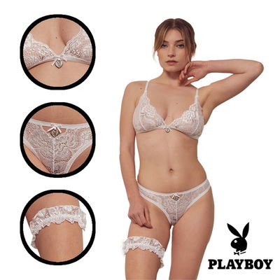 Conjunto Playboy cuatro piezas white