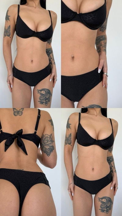 Bikini Print negro con aro