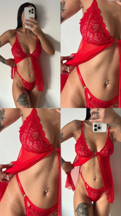 Babydoll abierto rojo