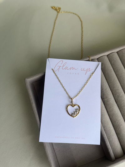 CADENA CORAZÓN CALADO 