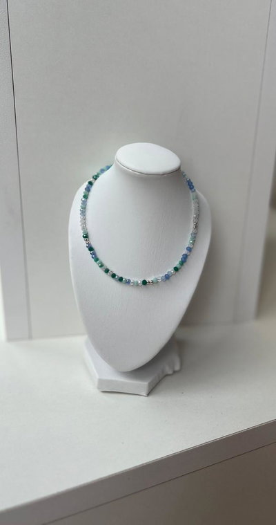 CHOKER CRISTALES COMBINADO CELESTES