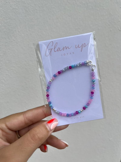 CRISTAL COMBINADO ROSA Y VIOLETA